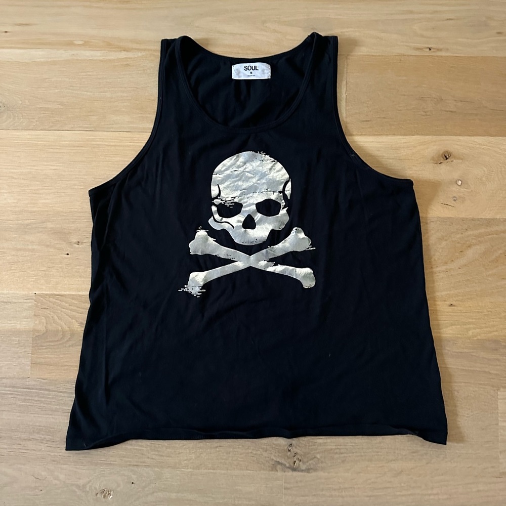 Black soul cycle tank with skull